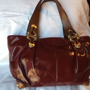 Michael Kors red patent leather purse